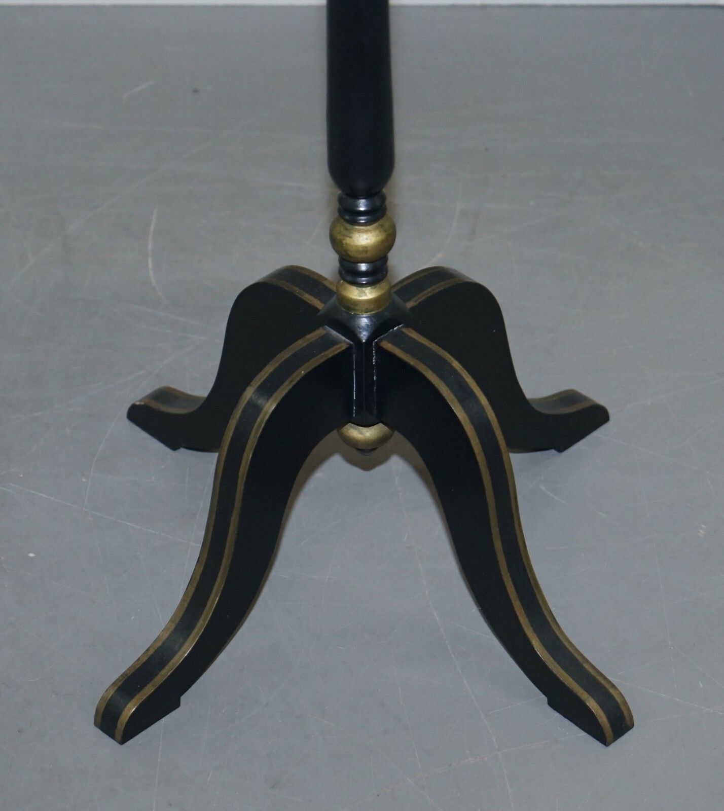 Furniture Lamp Side End Table With Ebonised Black Frames And Gold Gilt Wood Detailing photo
