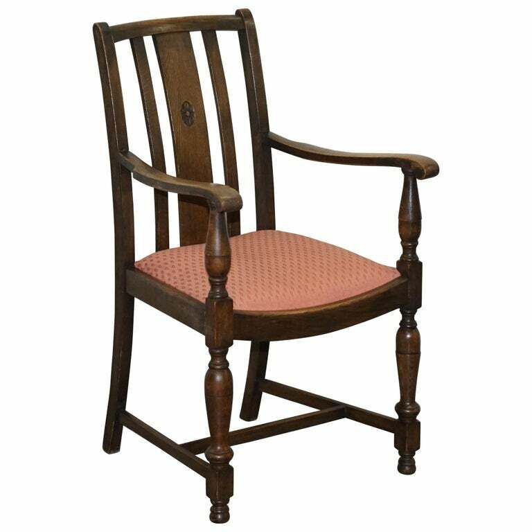 English Oak Circa 1940's Carver Occasional Armchair Lovely Timber Patina Mustsee