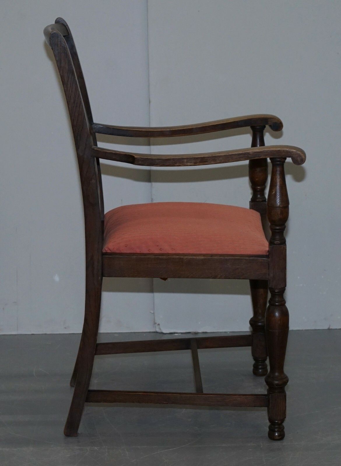 Furniture English Oak Circa 1940's Carver Occasional Armchair Lovely Timber Patina Mustsee photo