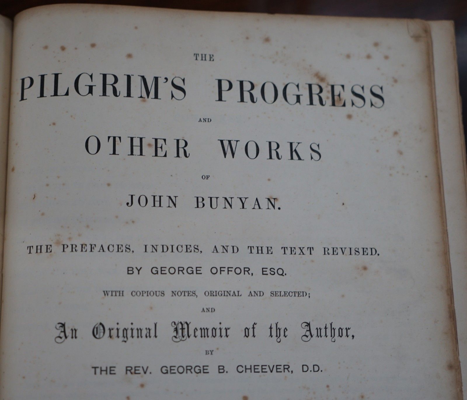 Rare 1872 Edition Of The Pilgrim's Progress And Other Works Of John Bunyan photo vintage