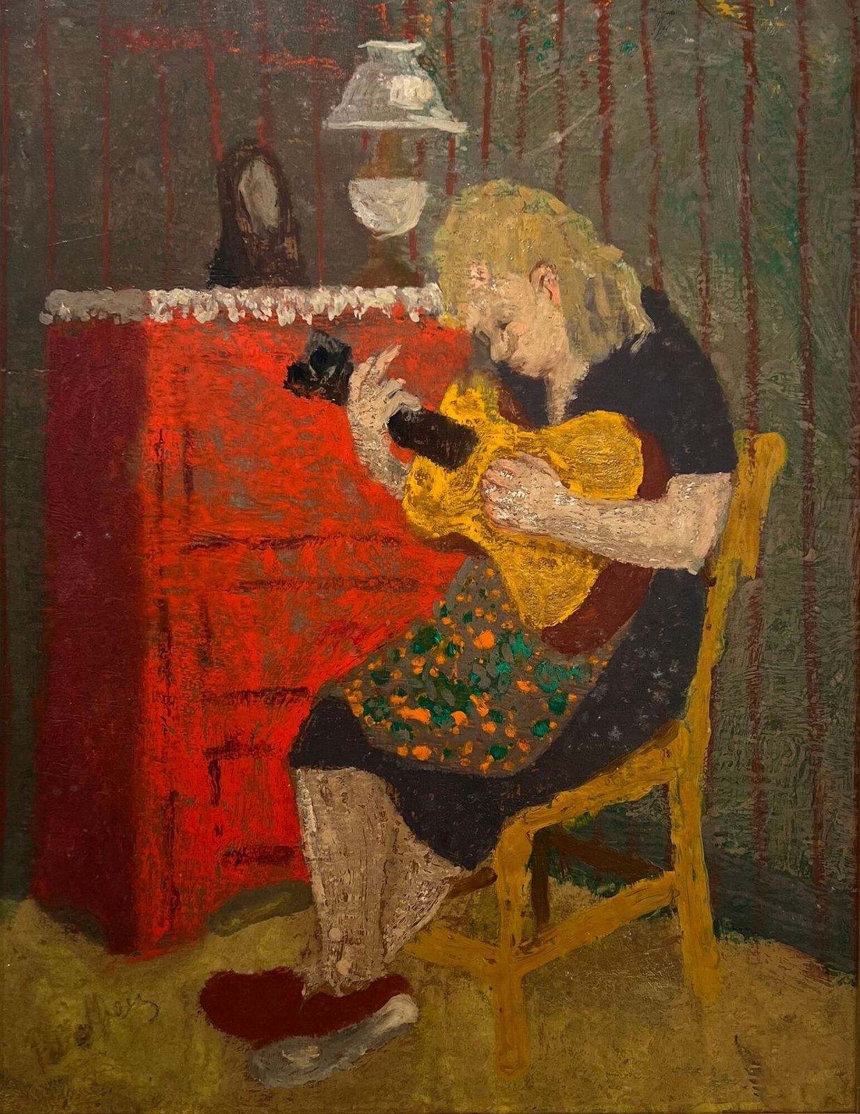 Portrait Of A Guitar Playing Girl photo furniture