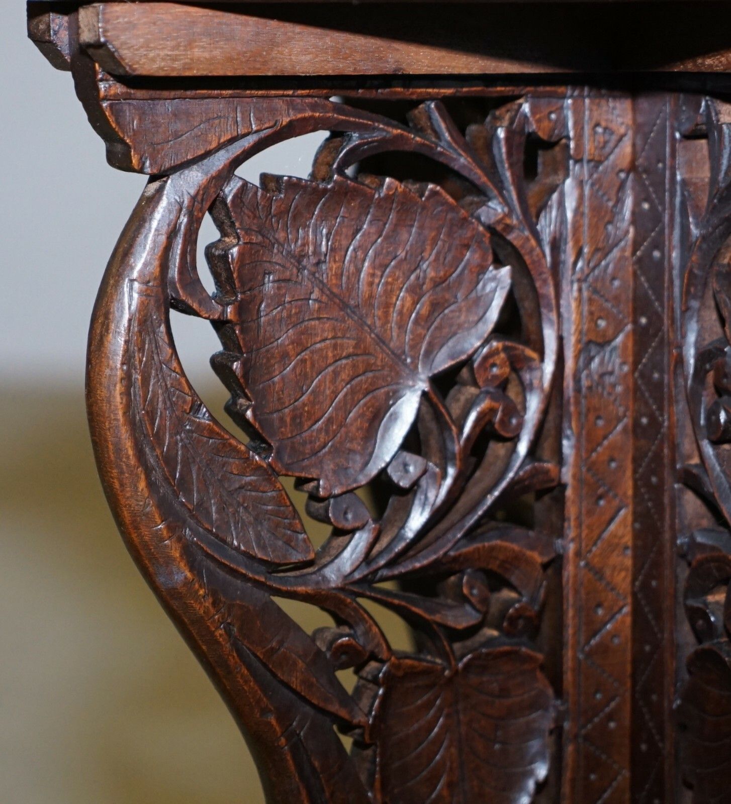 Anglo Burmese Hand Carved 19th Century Antique Folding Side End Lamp Wine Table photo buy