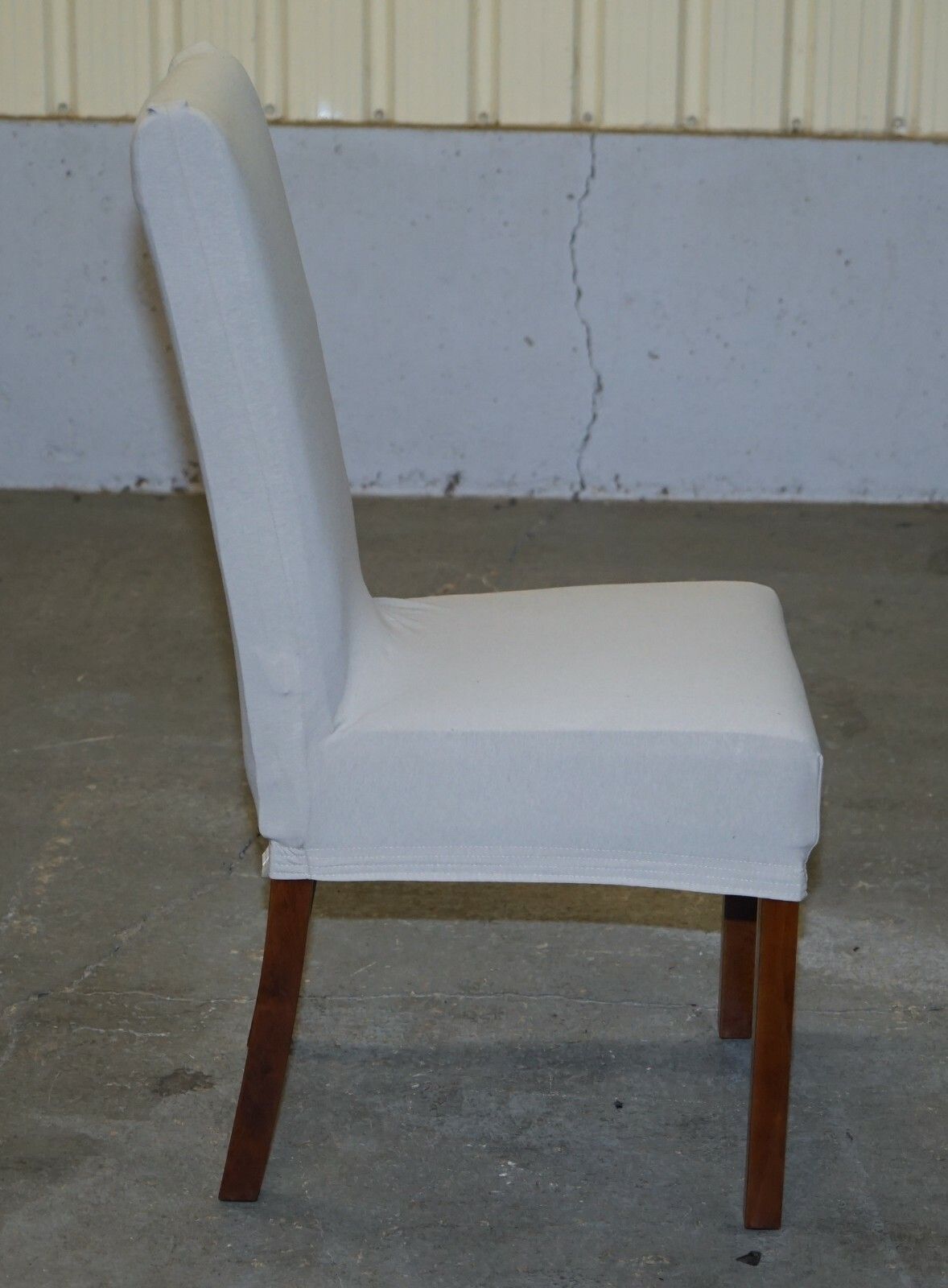 Suite Of Six Bicast Leather Contemporary Dining Chairs With Custom Made Covers photo vinterior