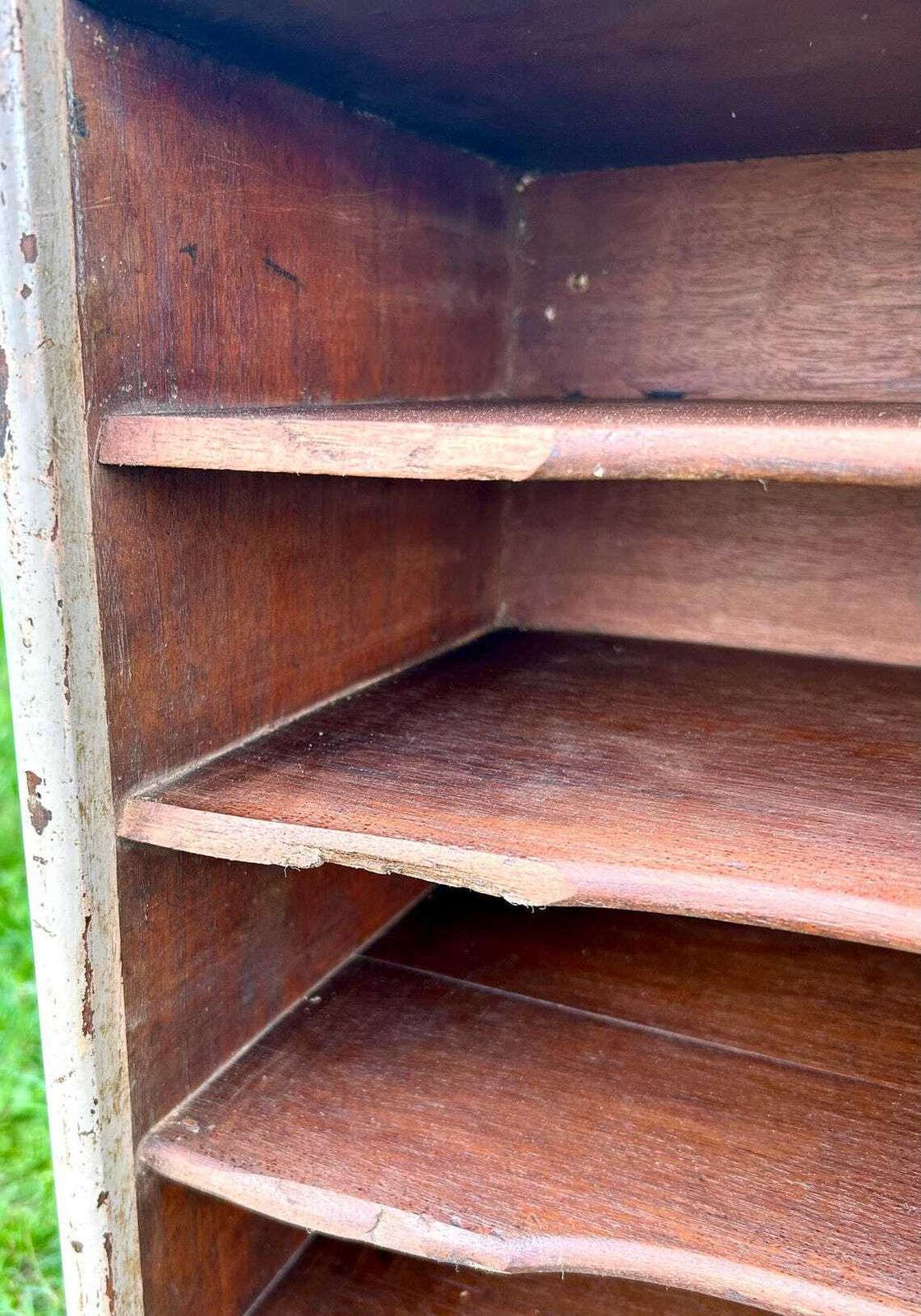 Wooden Shelved Drawer Cabinet Pigeon Hole Industrial Antique Vintage Haberdashery Office Storage Paper Letter Rack Artist Art Desk photo for sale