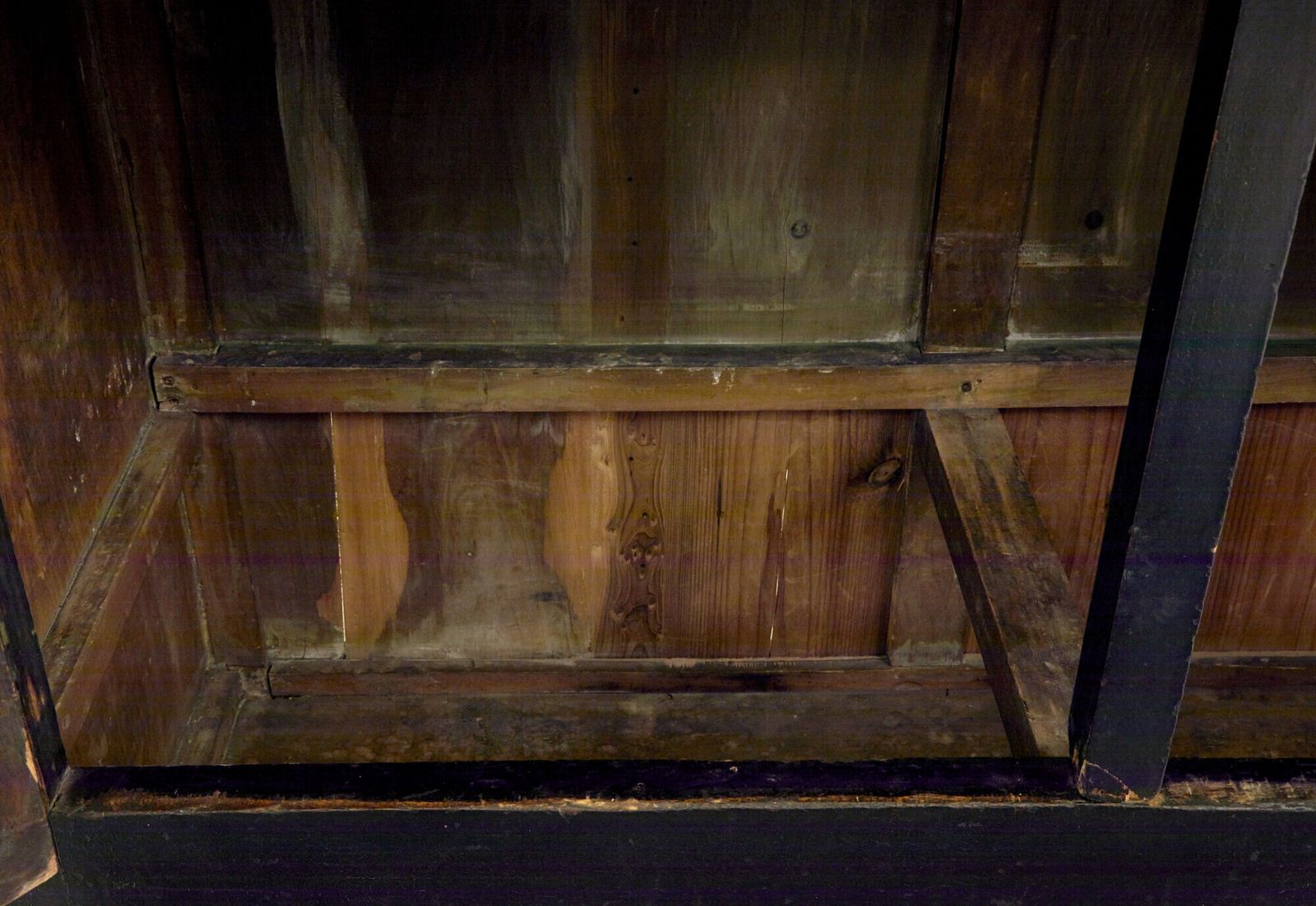 Pair Of 19th Century Black Lacquered Chinese Compound Cabinets photo for sale