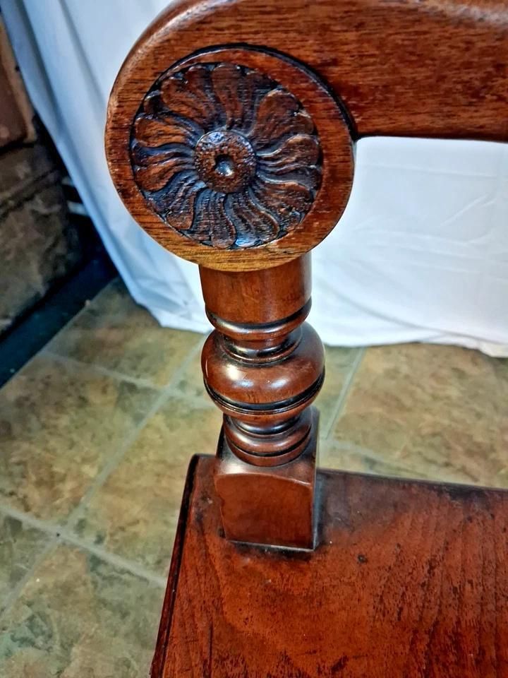 Furniture Victorian Mahogany Hall Elbow Chair With Beautiful Patina photo