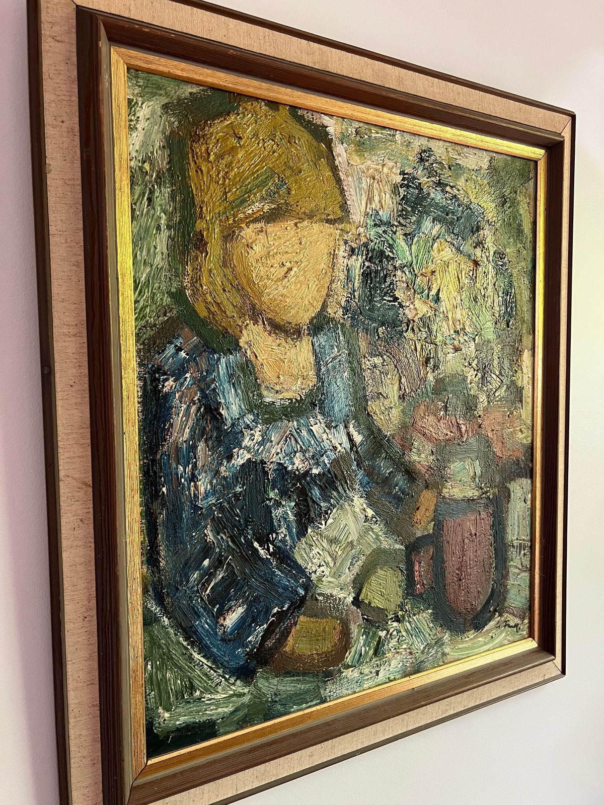 Gösta Falk   'Woman With Cup' Framed Oil Painting photo Art