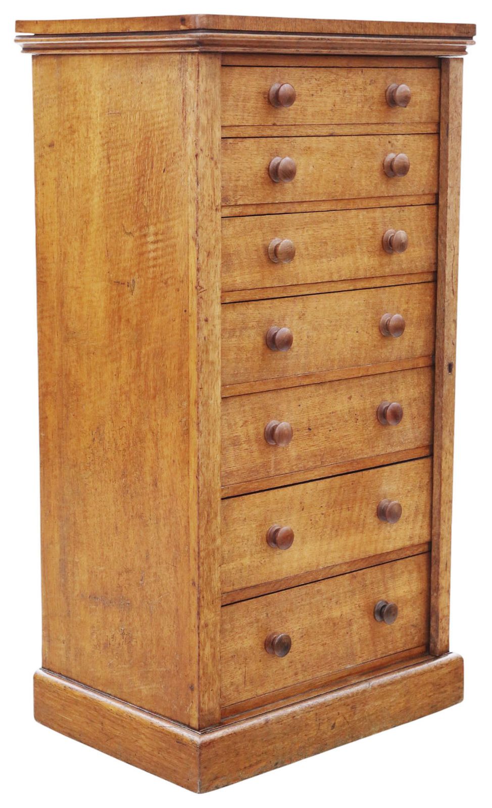 Antique 19th Century Oak Wellington Chest Of 7 Drawers – Fine Quality By Edwards & Roberts photo Furniture