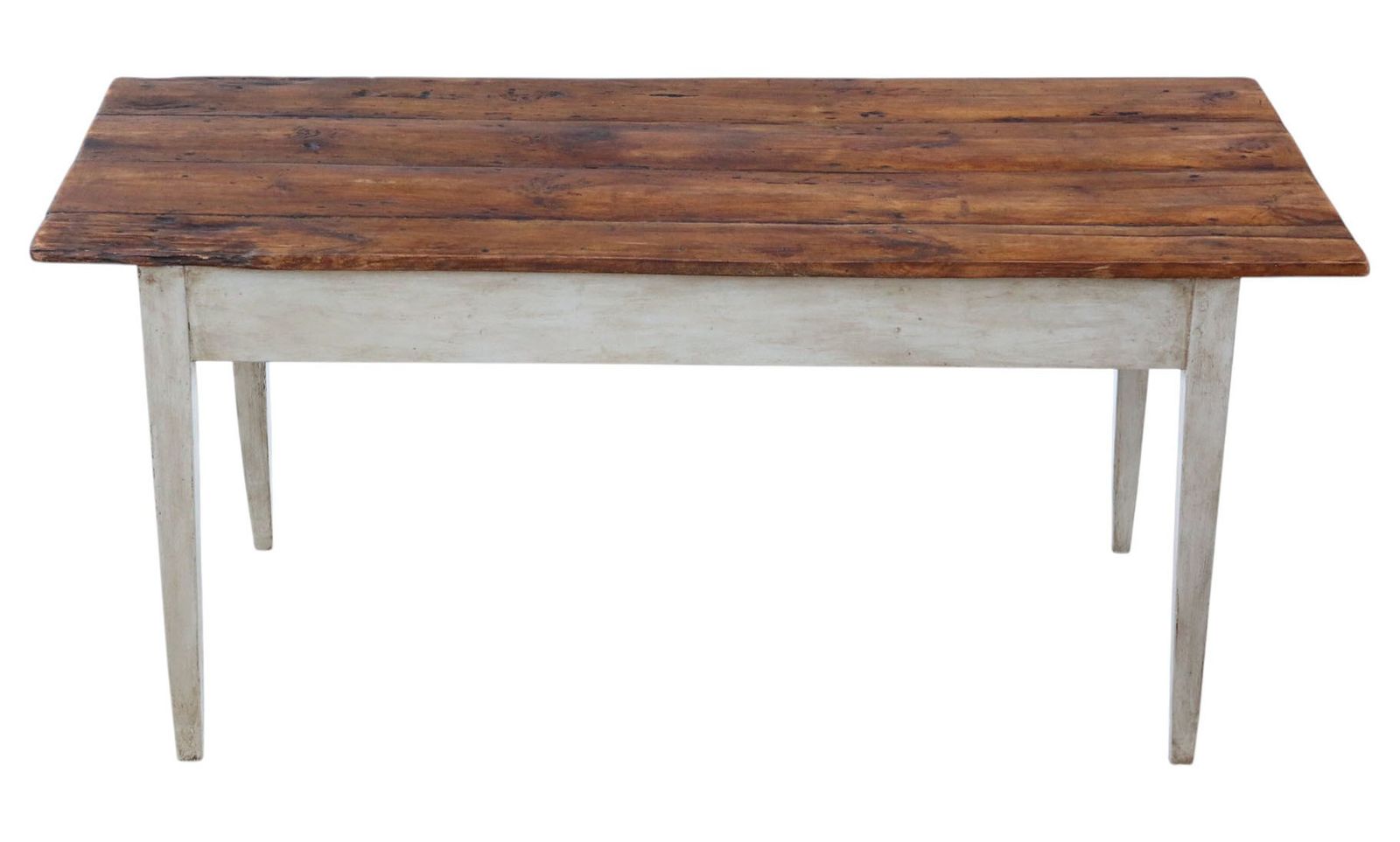 Antique 19th Century Pine Dining Kitchen Table With Drawer – Fine Quality photo Furniture