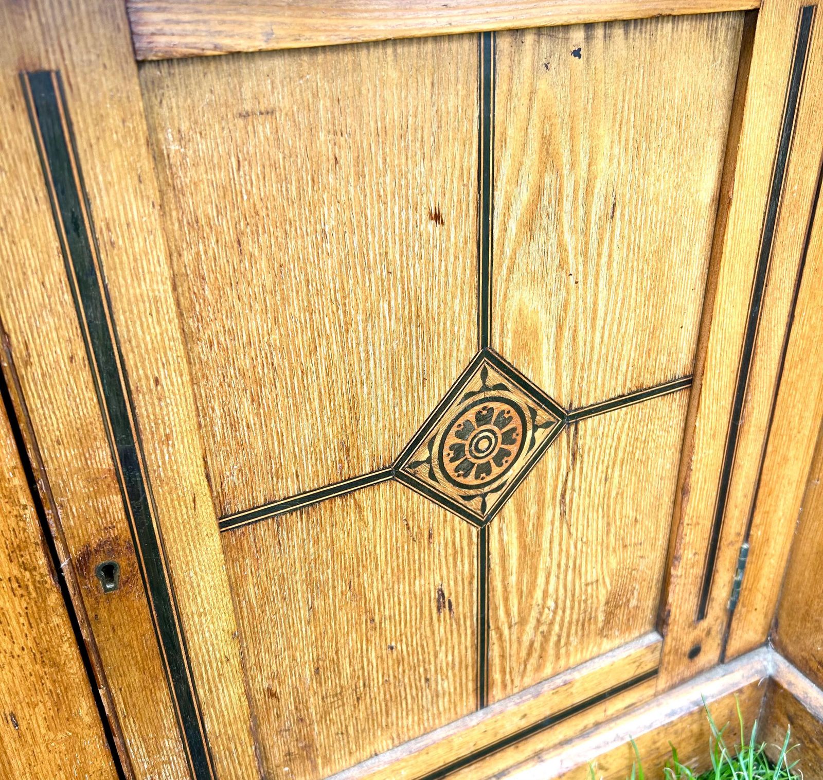 Aesthetic Movement Antique Ash Desk Cabinet Chest Of Drawer Cupboard Bedroom Victorian Vintage Storage Arts Crafts Office photo Furniture