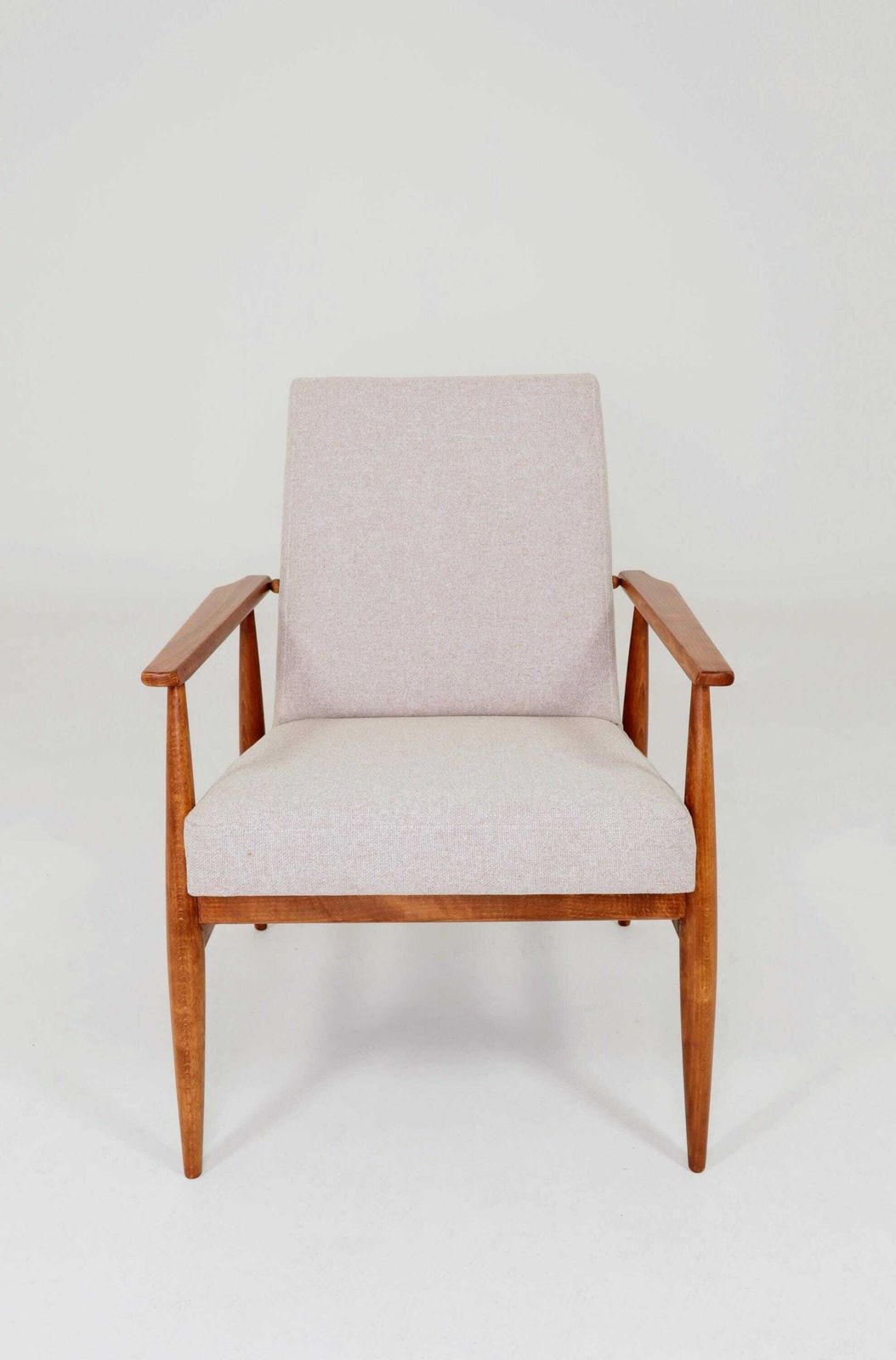 Scandinavian Lounge Chair Braid Beige Upholstery Classic Design photo for sale