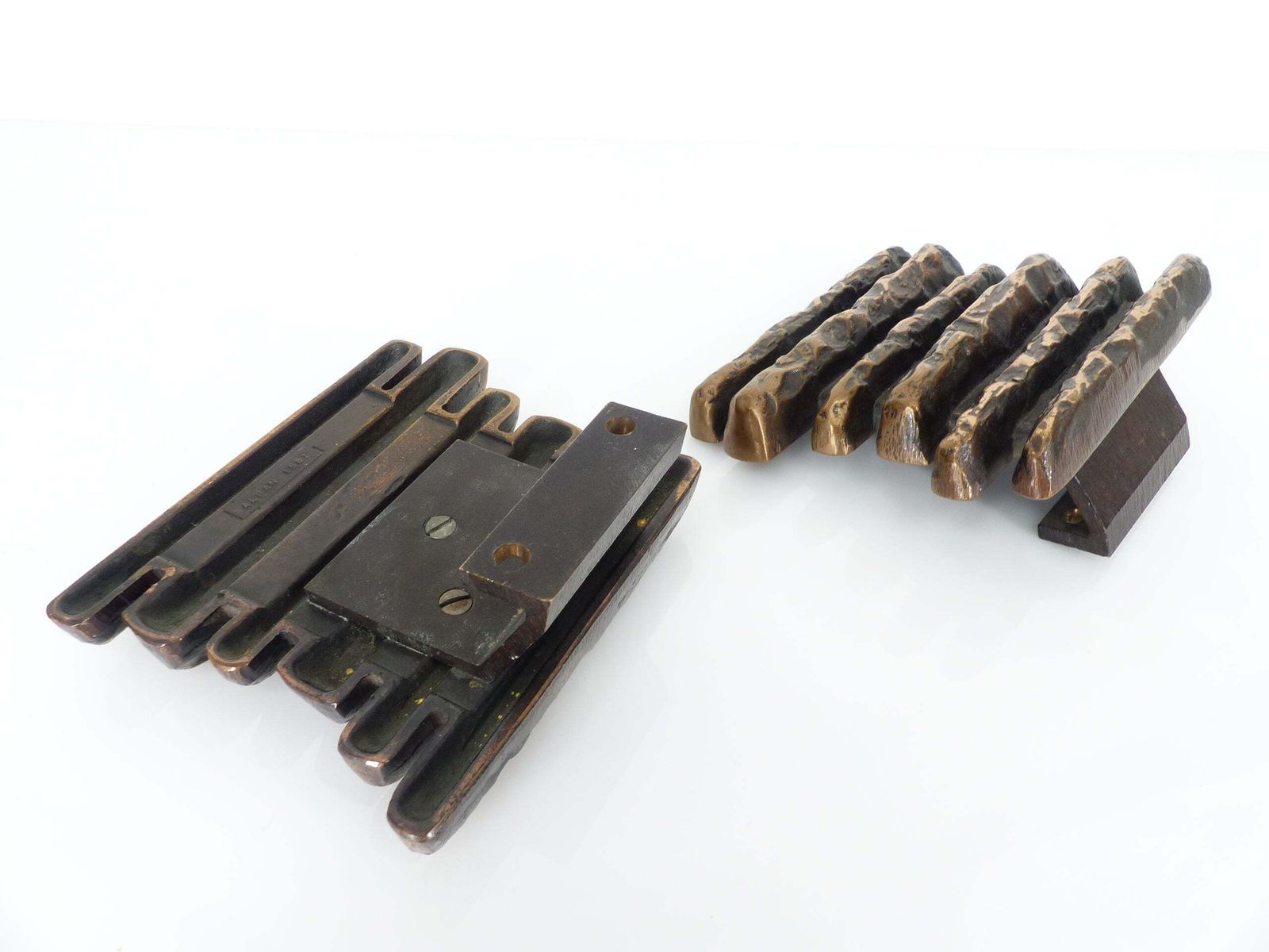 Brutalist Bronze Door Handles, Alpan, Germany, Circa 1970 photo vinterior