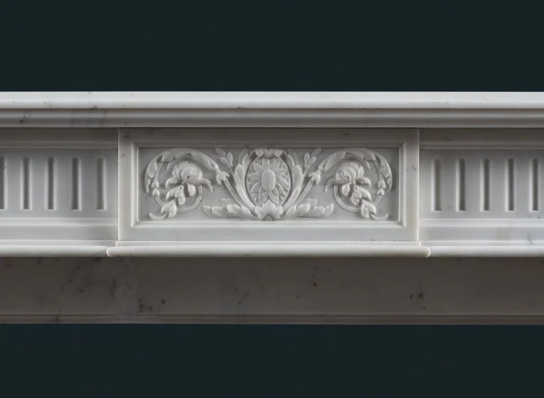 Louis XVI Style Marble Fireplace Surround photo for sale