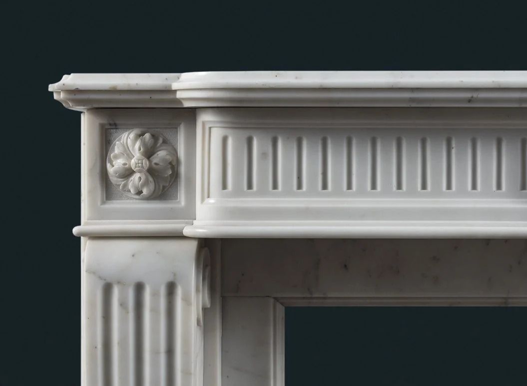 Louis XVI Style Marble Fireplace Surround photo Home Fixtures