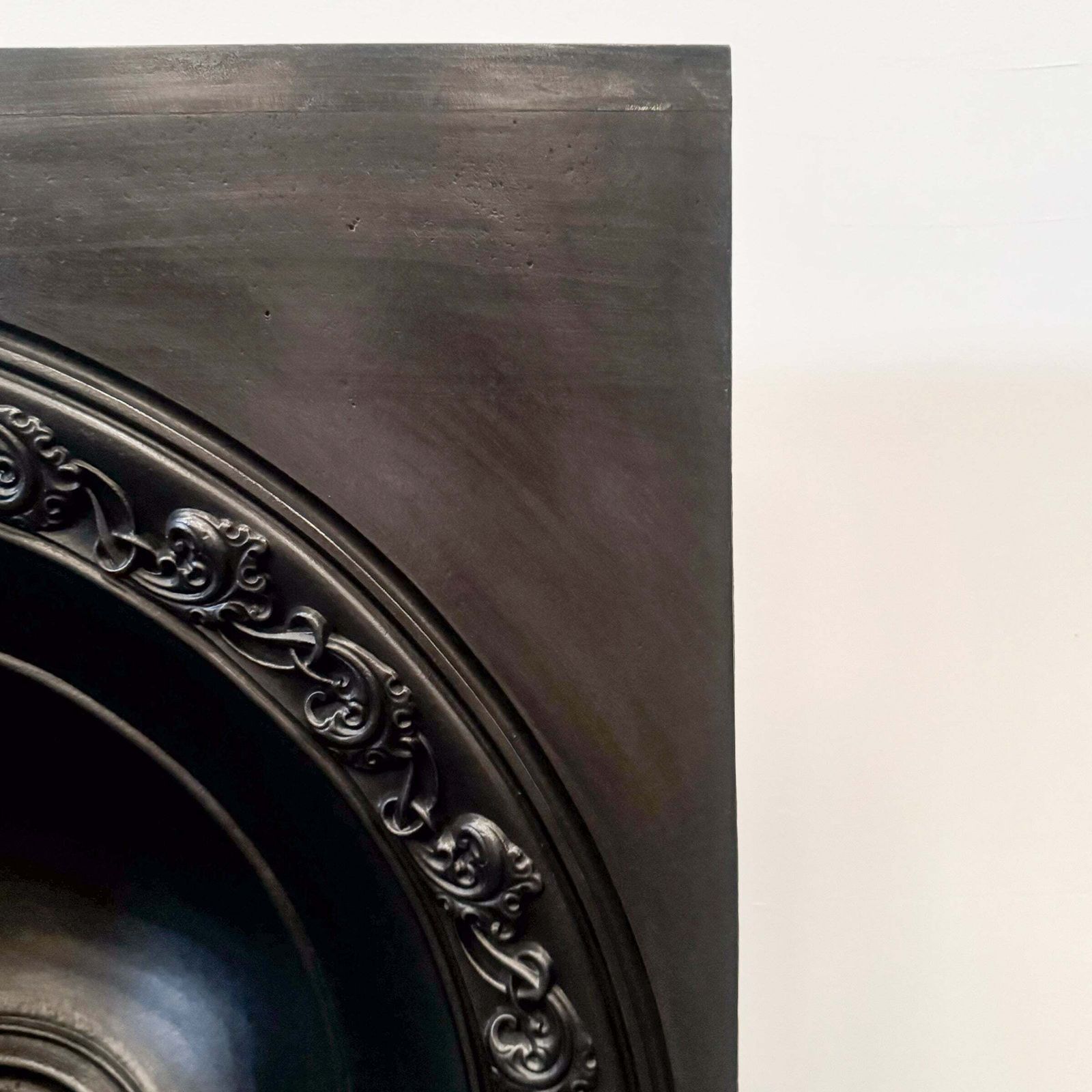 Antique Victorian Cast Iron Horseshoe Fireplace Insert photo for sale