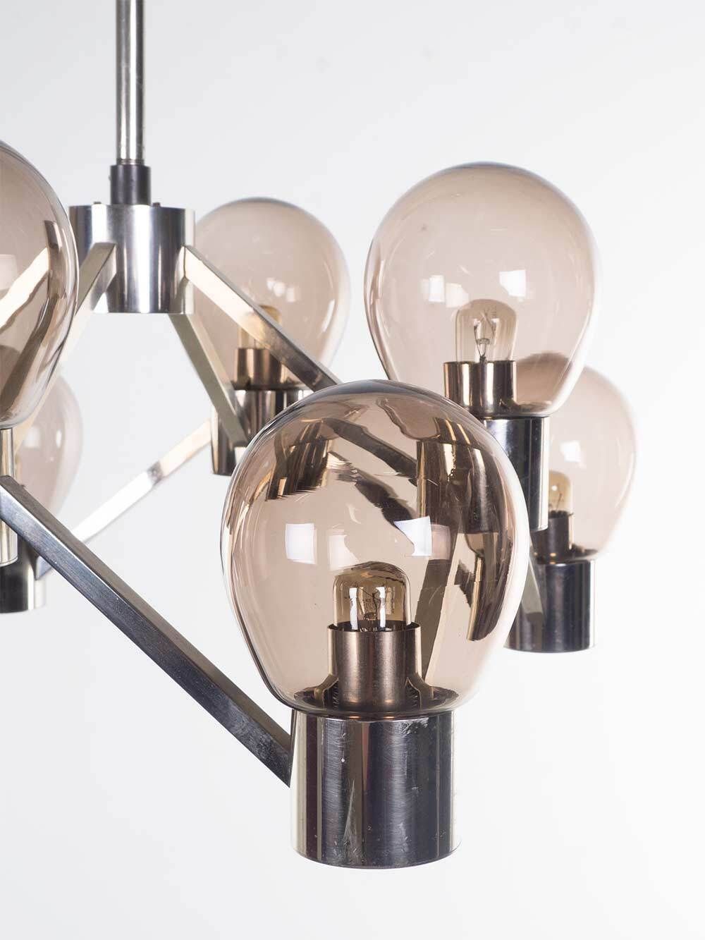 Sciolari Hanging Lamp Chandelier Pendant With 8 Glass Shades photo Lighting