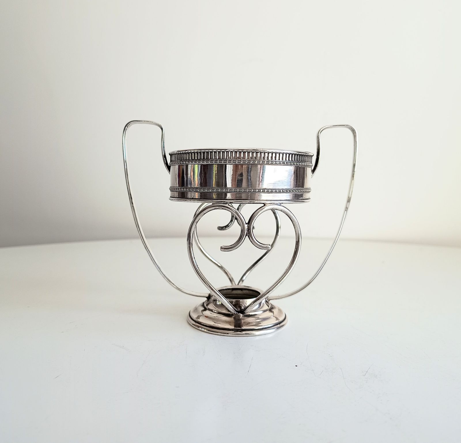 Silver Plate Neo Classical Red Wine Bottle Display Stand, Georgian Style photo Home Decor