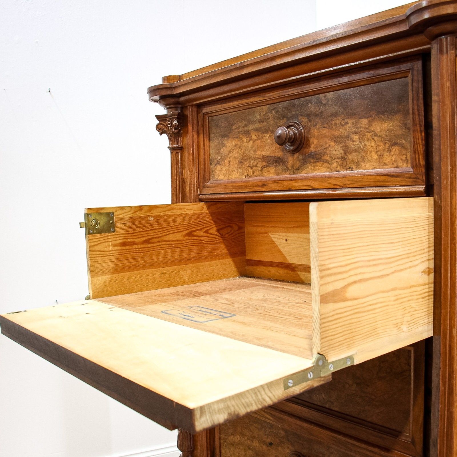Swedish 7 Drawer Tall Wellington Style Carved Chest photo vinterior