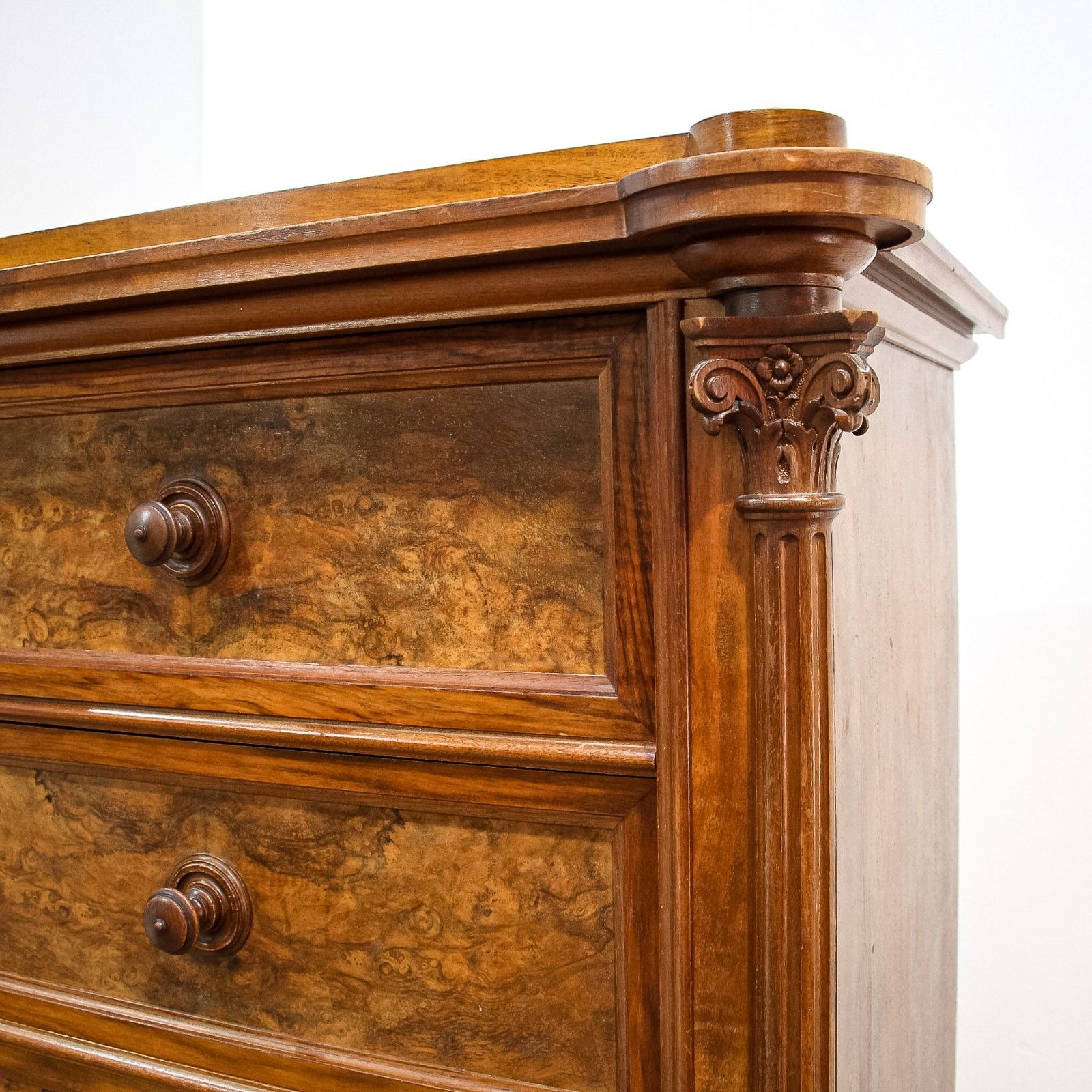Swedish 7 Drawer Tall Wellington Style Carved Chest photo buy