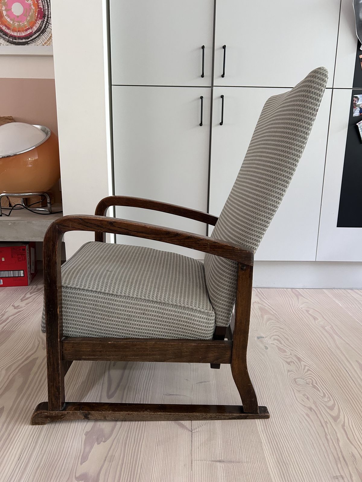 Pair Of Mid Century Upholstered Reclining Armchair photo vinterior