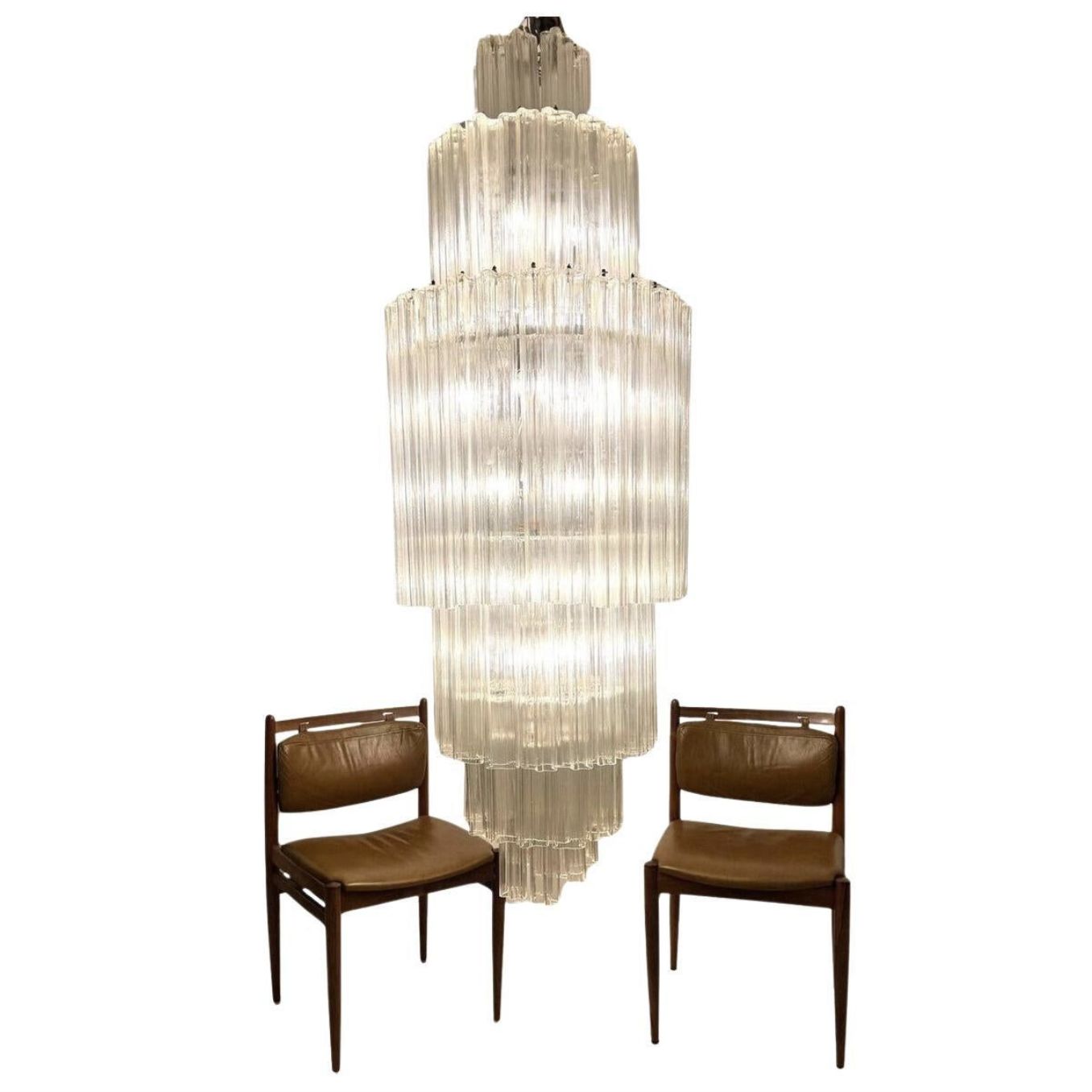 Mid Century Modern Glass Suspension, Italy, 1960s