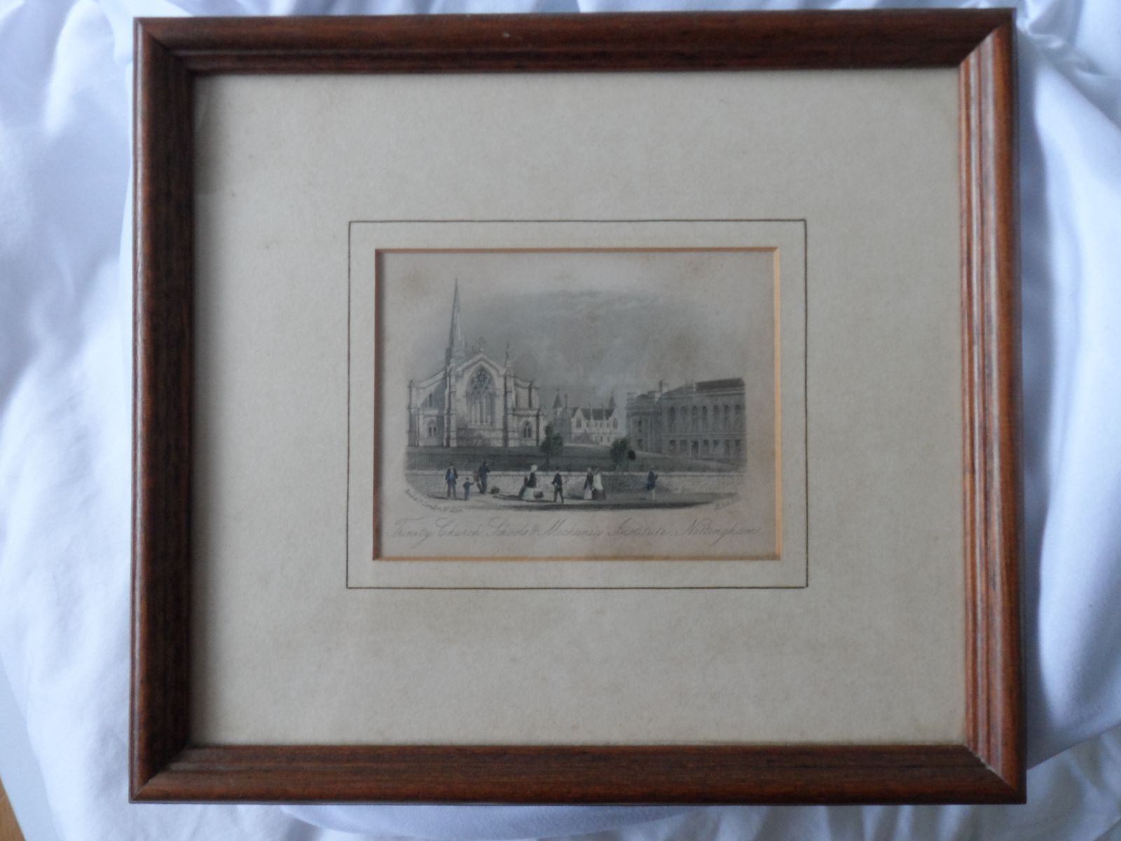 Rare Original Rock & Co No 2166 Framed Trinity Church Nottingham Engraving 1861 photo furniture