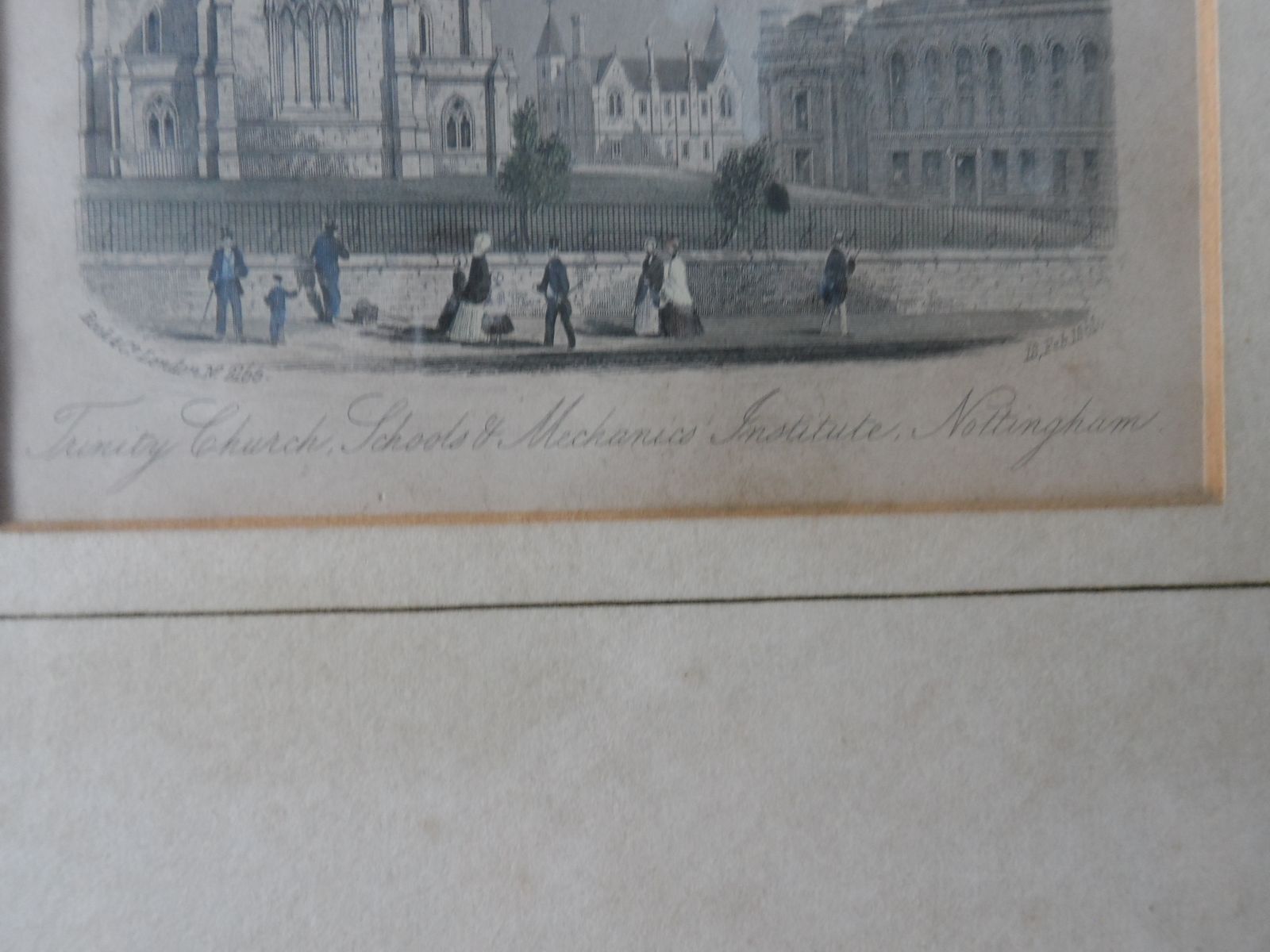 Rare Original Rock & Co No 2166 Framed Trinity Church Nottingham Engraving 1861 photo for sale