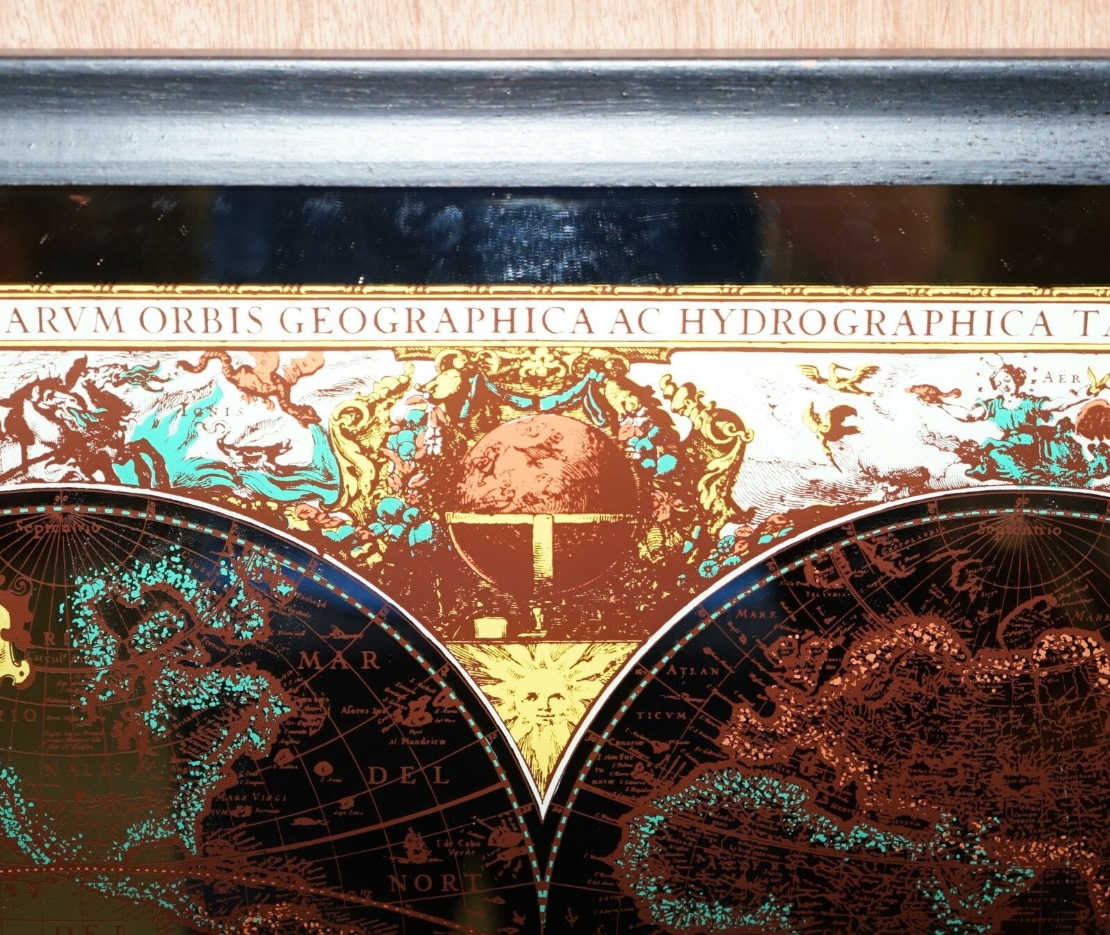 photo furniture Vintage World Map Mirror Based On The Original By Johnson 1882 Military Campaign