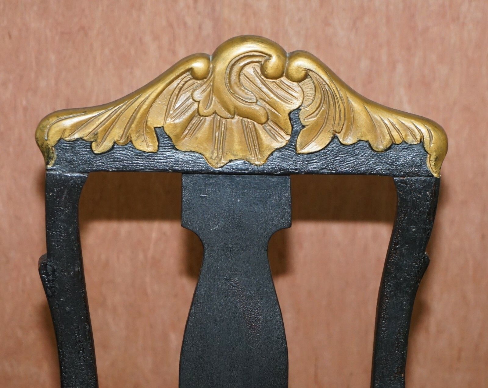Old Spanish Throne Occasional High Back Chair Period Distressed Paint & Leather photo Furniture
