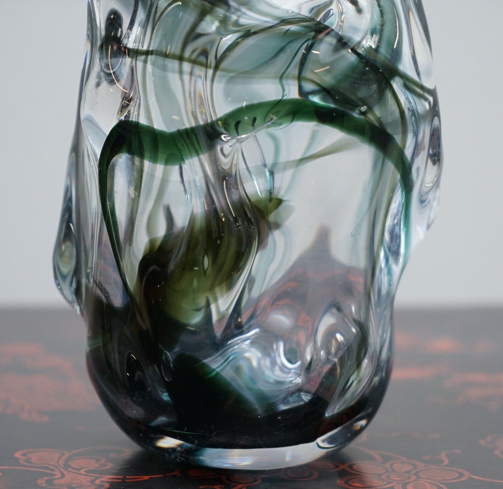 photo for sale One Of Three Stunning Whitefriars Vases With Ornately Crafted Bodies Medium