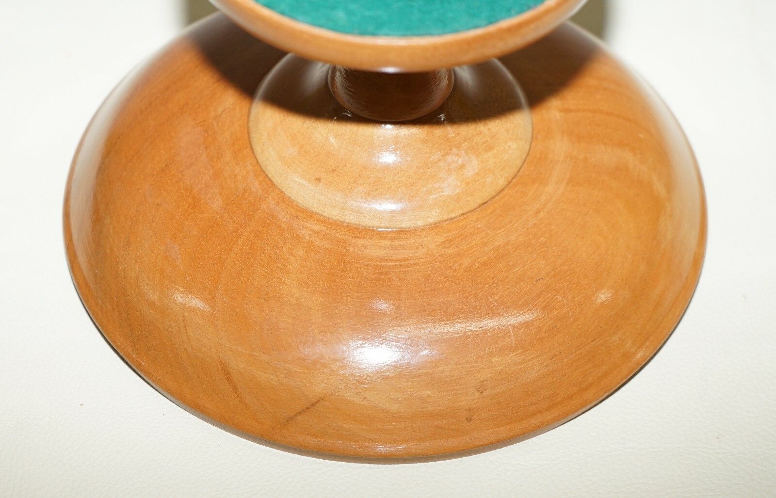 Brand New Air Dried Beech Wood Fruit Bowl On Nicely Turned Base Great Present photo vintage