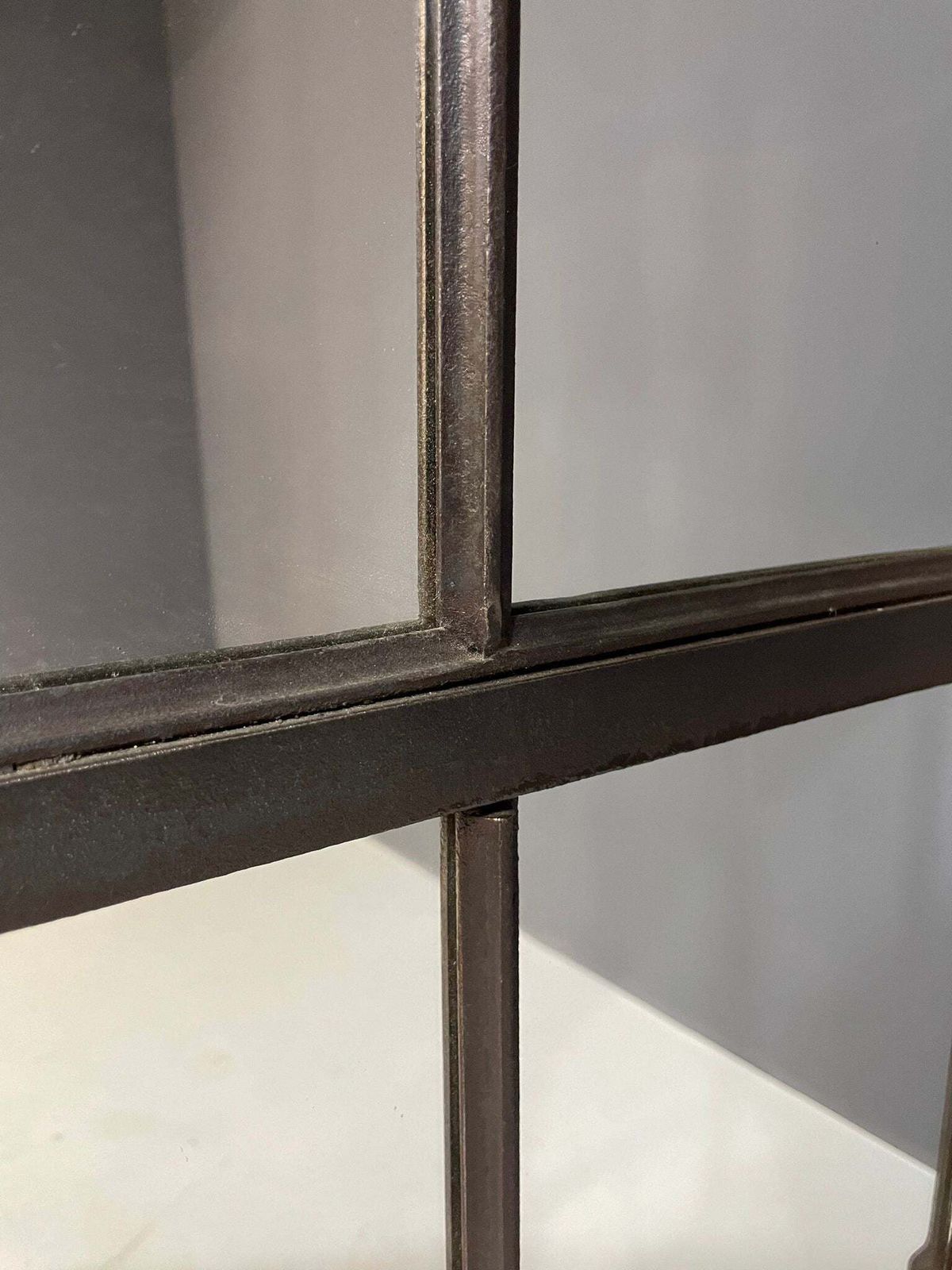 Industrial Iron Mirror With Patina, Czechoslovakia, 1960s photo 1141.0