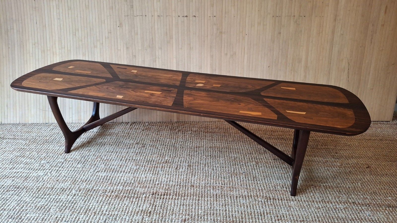 Fab Vintage Mid Century 50s 60s Everest Heals Long Tom Marquetry Coffee Table photo furniture