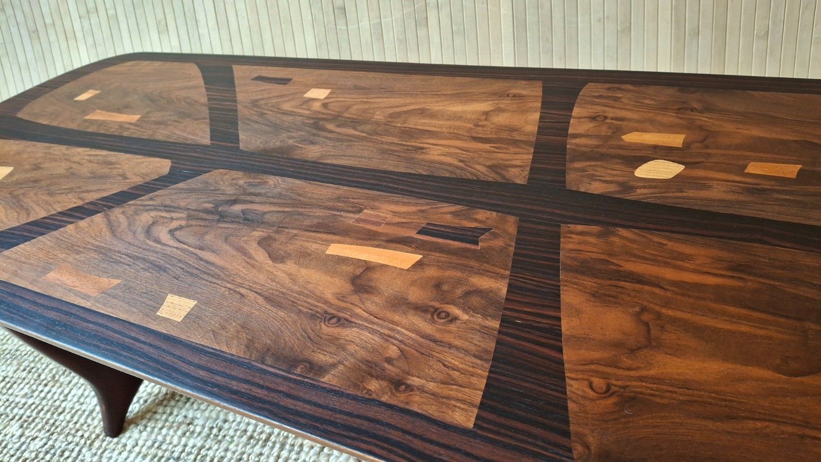 Fab Vintage Mid Century 50s 60s Everest Heals Long Tom Marquetry Coffee Table photo vinterior