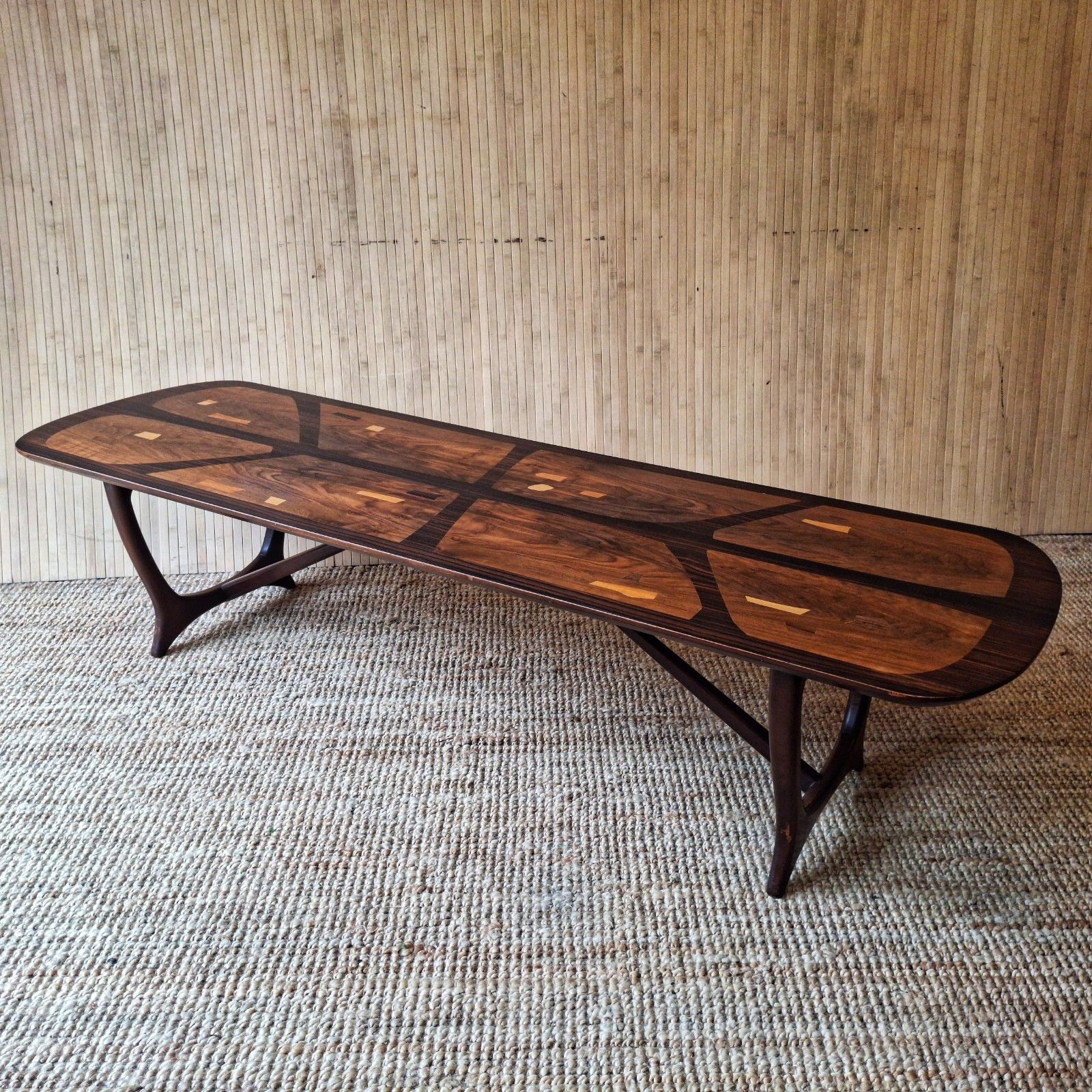 photo vinterior Fab Vintage Mid Century 50s 60s Everest Heals Long Tom Marquetry Coffee Table