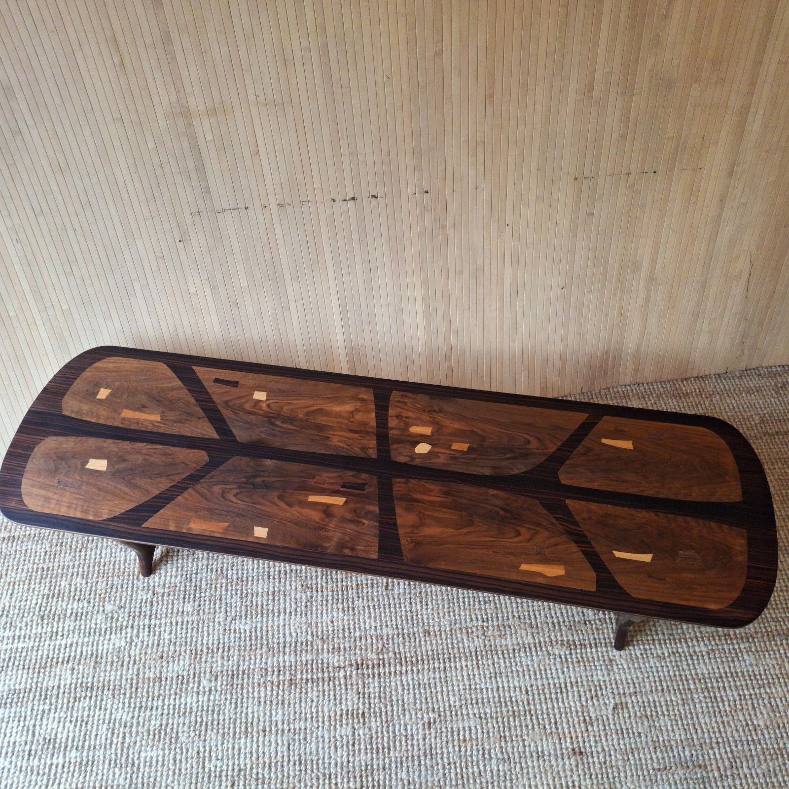 photo vintage Fab Vintage Mid Century 50s 60s Everest Heals Long Tom Marquetry Coffee Table