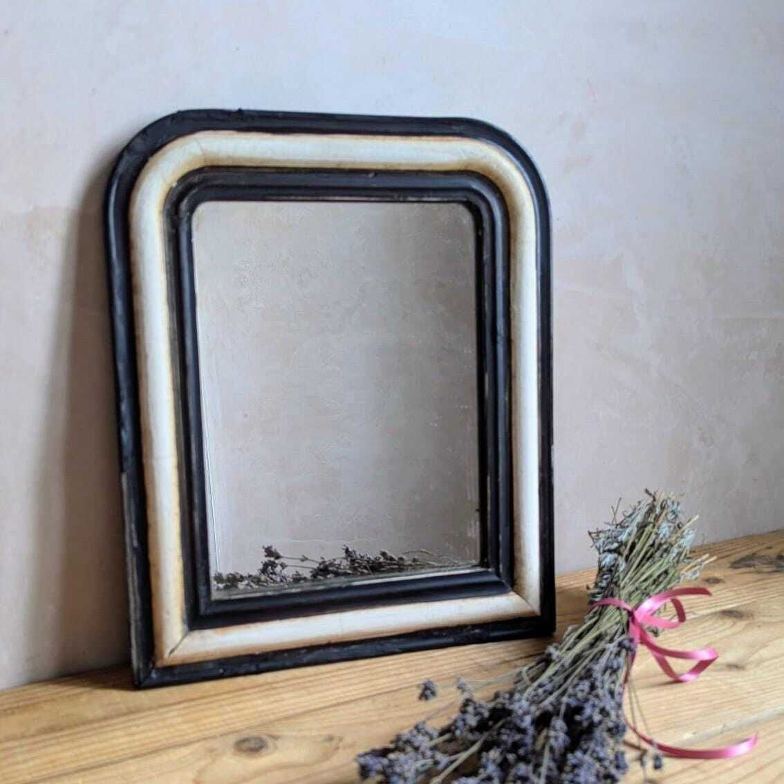 A Small Antique French Art Deco Gesso Arched Wall Mirror C1930
