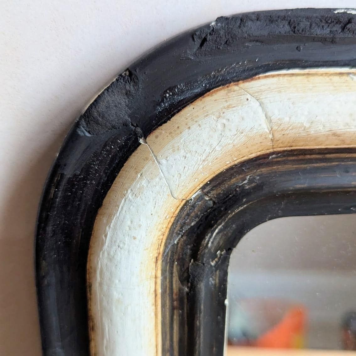 A Small Antique French Art Deco Gesso Arched Wall Mirror C1930 photo for sale