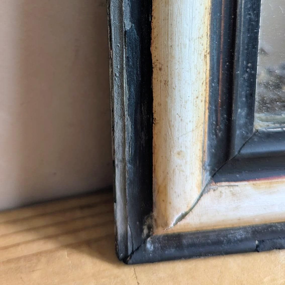 A Small Antique French Art Deco Gesso Arched Wall Mirror C1930 photo 98.0