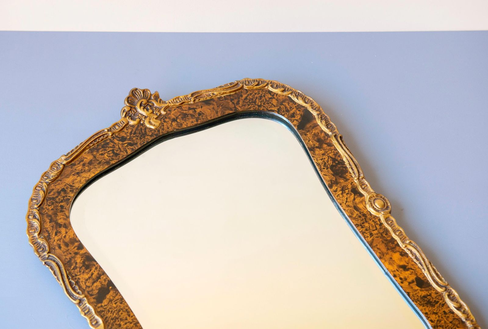Antieke Wandspiegel, Faux Schildpad Spiegel, Art Nouveau Schoorsteenspiegel, Sierwandstuk, Decoratieve Schoorsteenspiegel photo buy