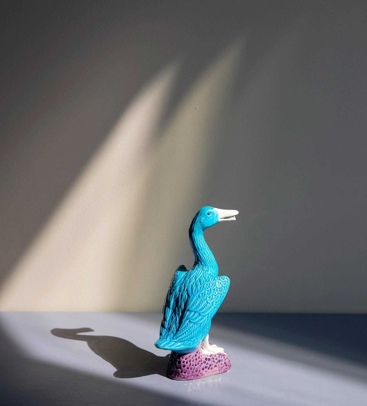 photo for sale Set Of 2 Porcelain Blue Duck Statues, Chinese Pottery Figurine Pair, Decorative Small Statues, Oriental Decor, Ceramic Turquoise Birds