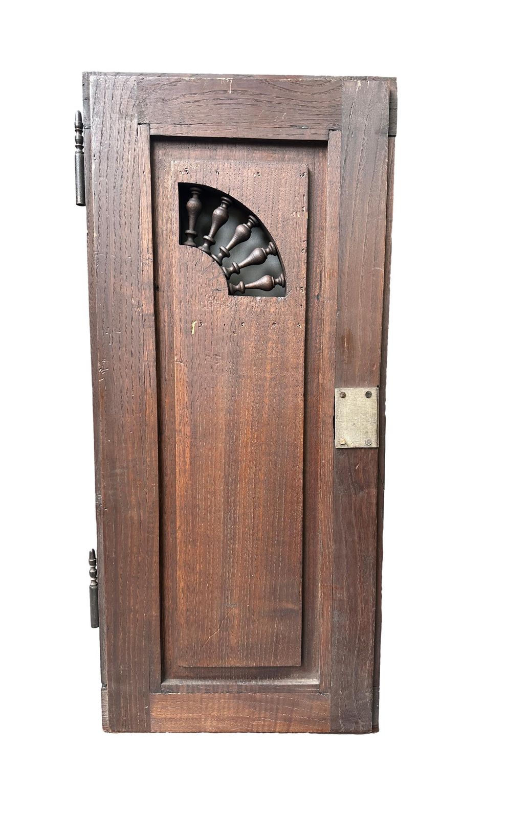 photo furniture French Breton Carved Oak Door, Woodsman Scene, Late 19thc / Early 20thc, Upper Cabinet Antique Panel
