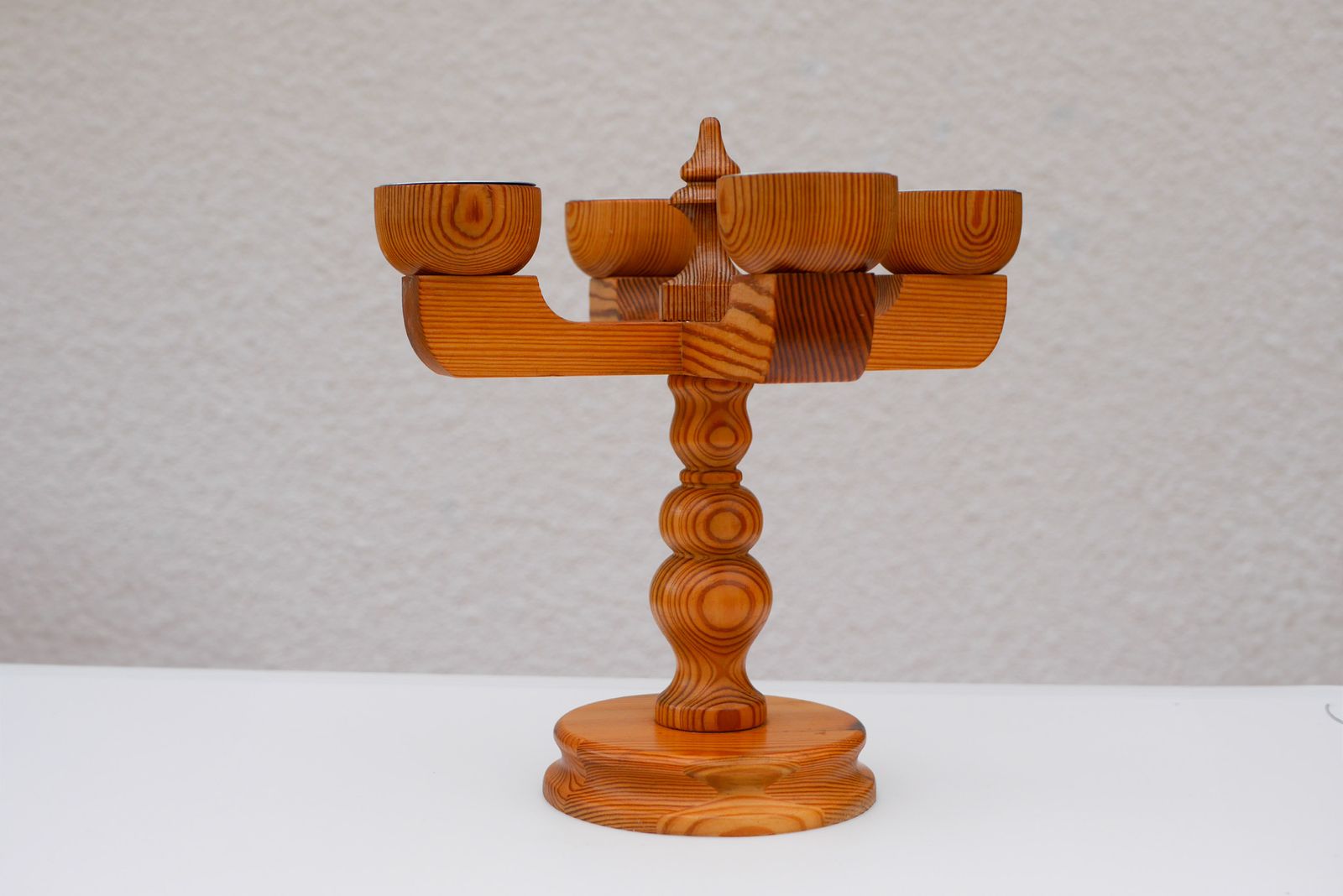 Rustic Wooden Candleholder By Jan Johnsson For Smålandsslöjd, Sweden, 1975 photo buy