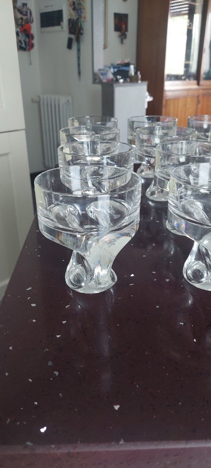 photo furniture Set Of 12 Kristall Krisla Design Taddei Sistini Whiskey Glasses '60