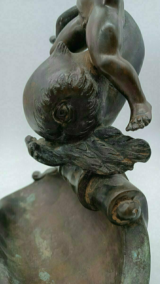 Antique Bronze Sculpture "Triton Child" Signed Vincenzo Cinque, Late 19th Century photo buy