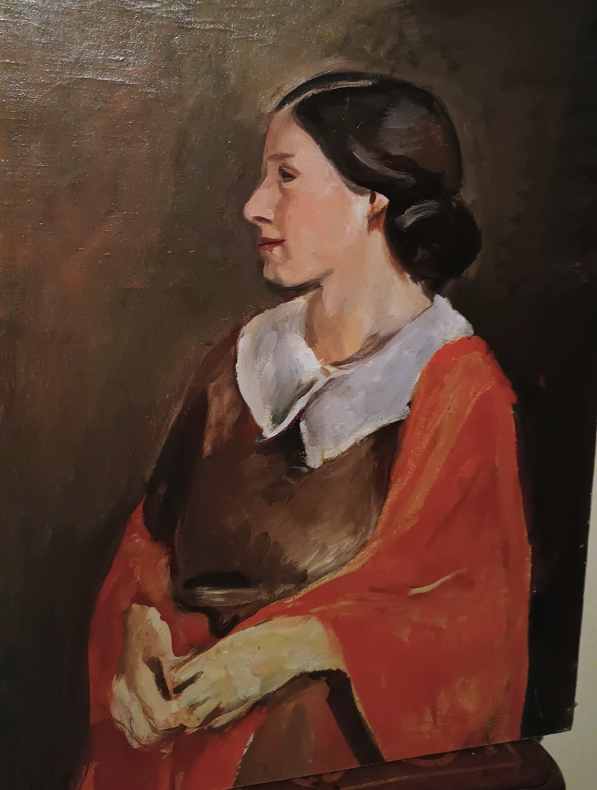 Antique Painting Female Portrait Oil On Canvas Ennio Pozzi (1893 1972) photo Art