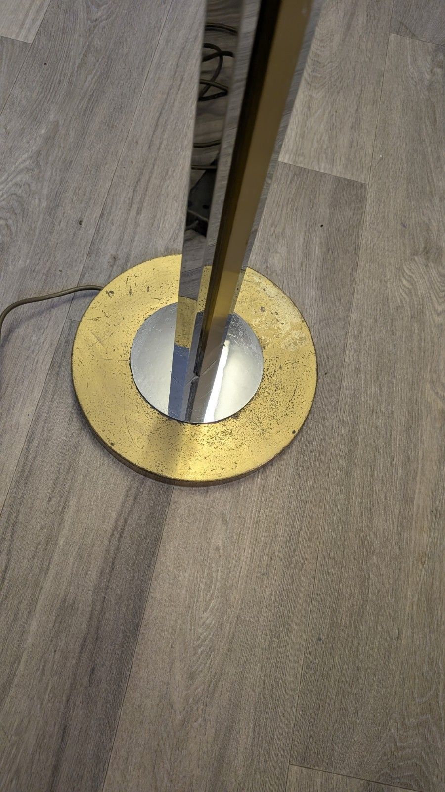 Italian Hollywood Regency Brass Chrome Gold Floor Light Zevi Rega Art Deco Rizzo photo 545.0