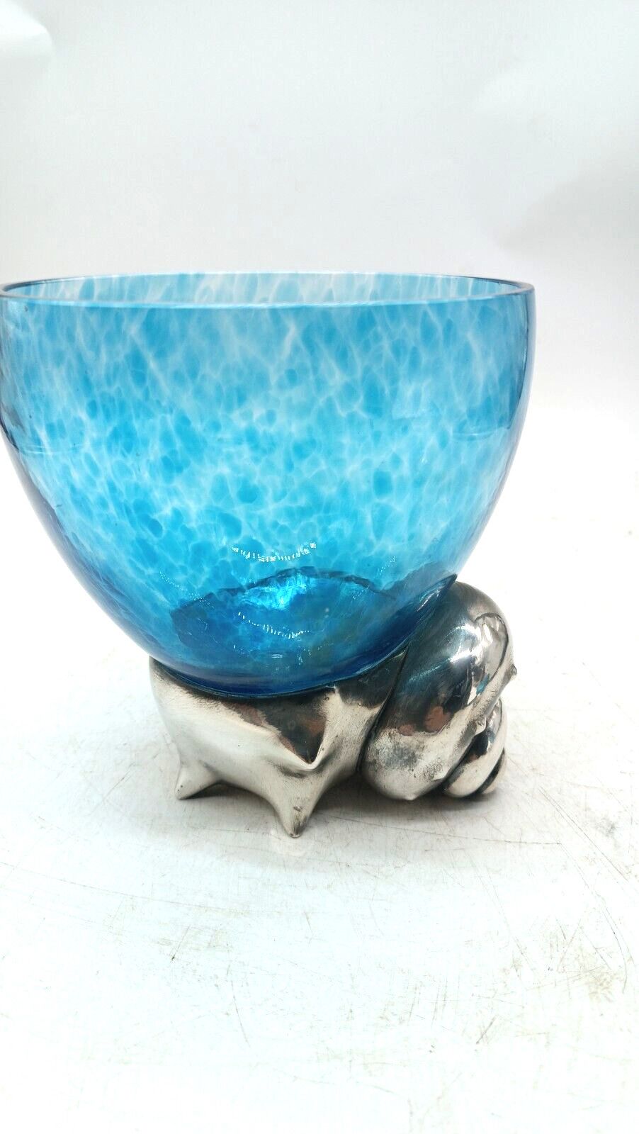 Large Rcr Glass Cup Glue Base Snail 925 Silver Carapelli & Enmiaries photo Home Decor