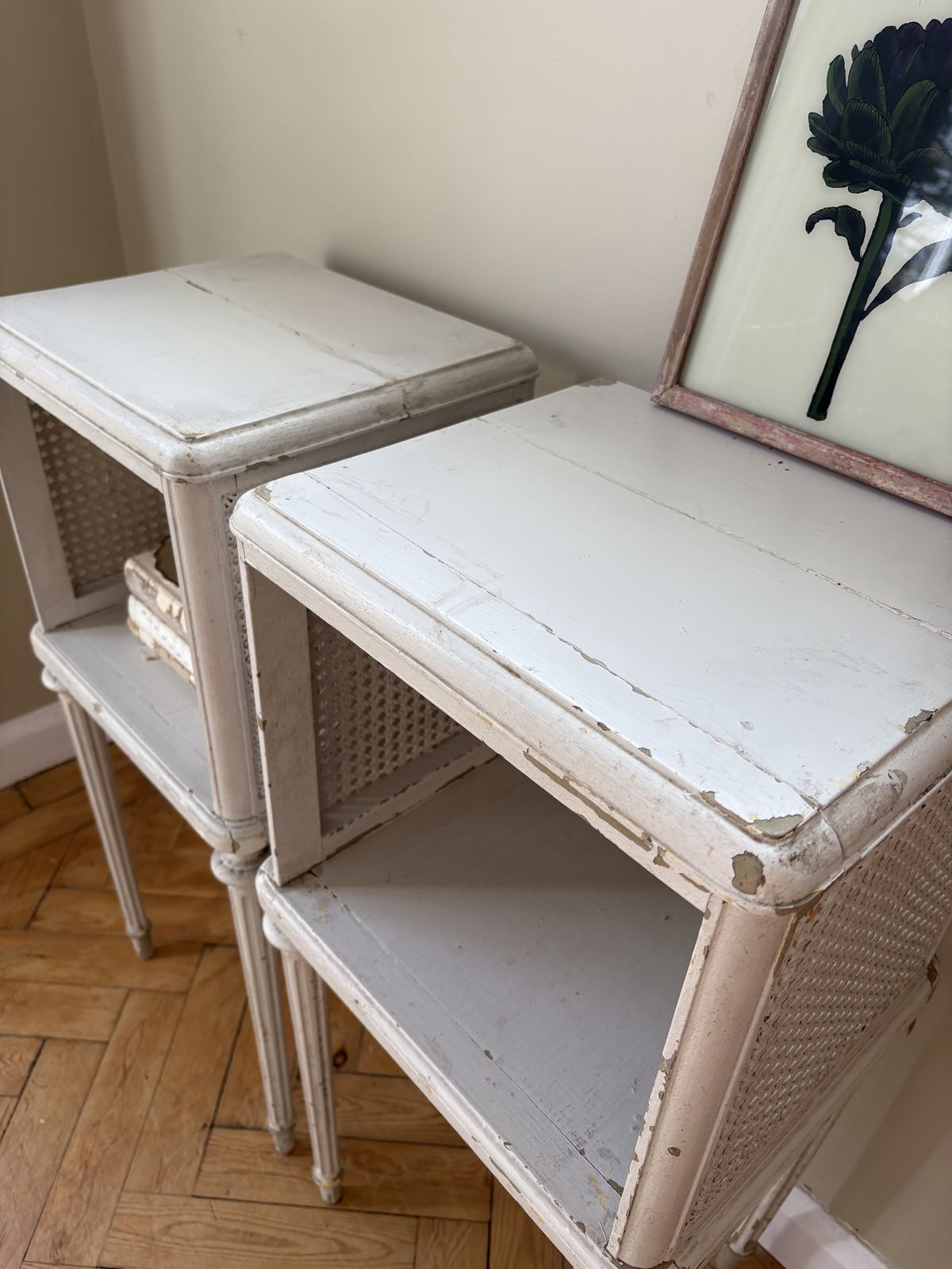 A Painted Pair Of Vintage Parisian Side Tables photo buy