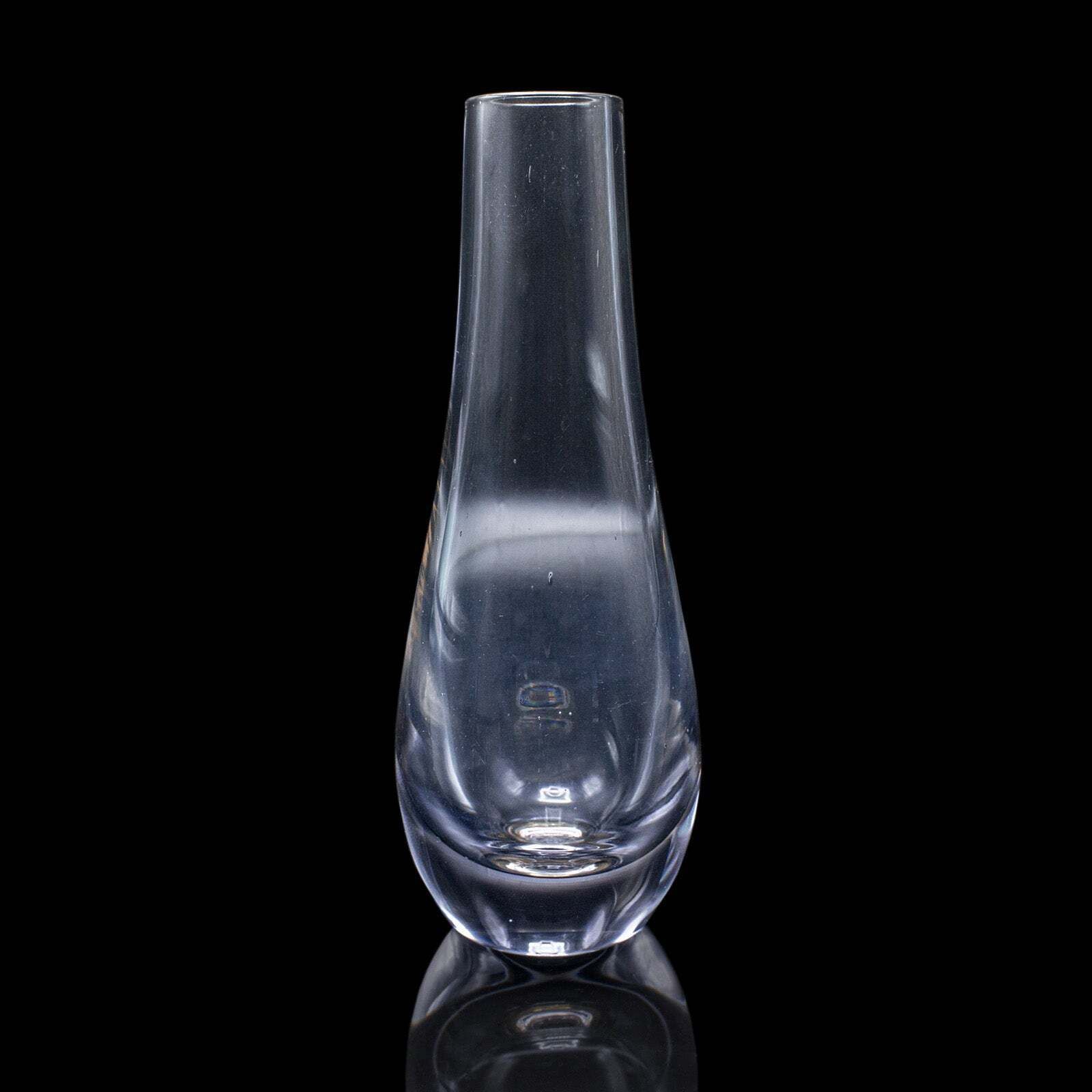 Vintage Flower Sleeve, English, Art Glass, Display, Tear Drop Posy Vase, C.1980 photo 199.0